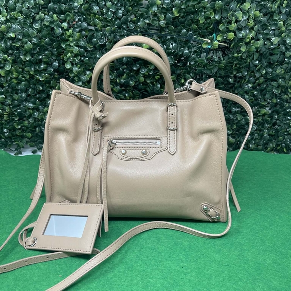Balenciaga Handbags - Balenciaga Beige Leather Satchel